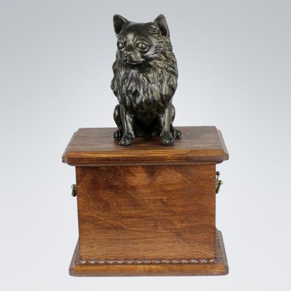 Hundeurne mit Bronzefigur - Chihuahua